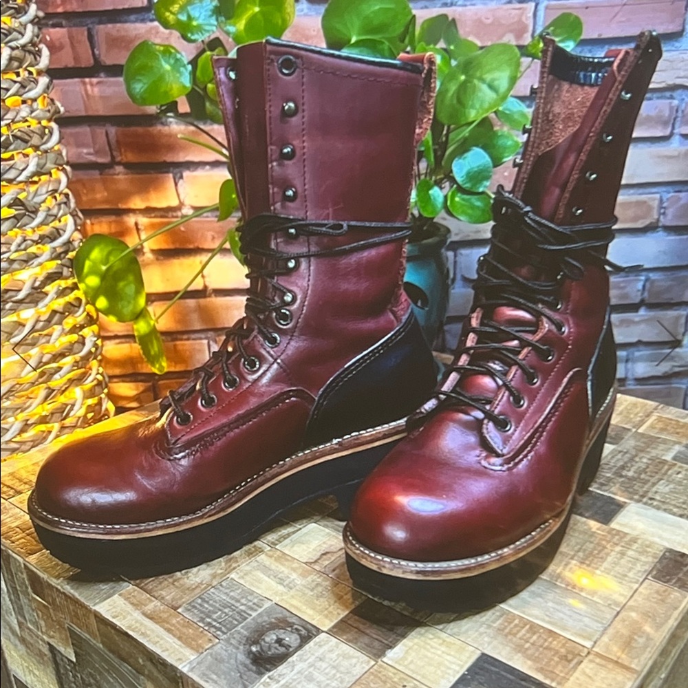🥾 Red Wing 921 Lineman Logger Boots — Oxblood Beast — USA Made — Sz 7.5D — 9W - Picture 2 of 6